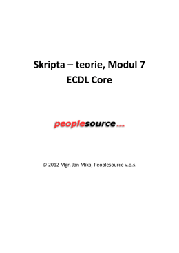 Skripta – teorie, Modul 7 ECDL Core