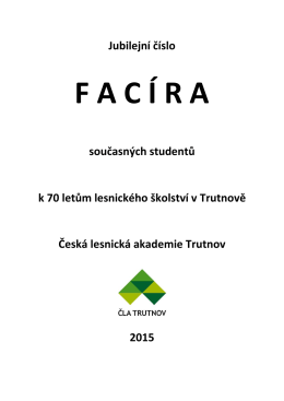 facir-2015-oslavy - Česká lesnická akademie Trutnov