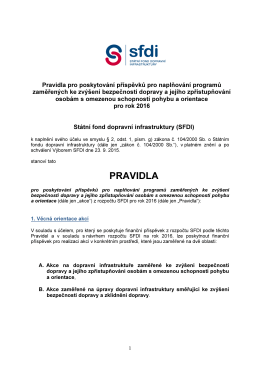 PRAVIDLA - Státní fond dopravní infrastruktury