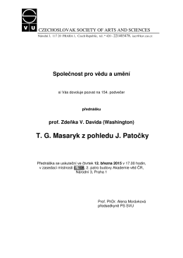 T. G. Masaryk z pohledu J. Patočky