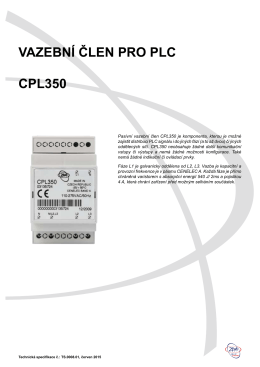 Technická specifikace CPL350