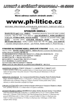 zpravodaj číslo 40/2006 z 21.XII. - TJ Plzeň