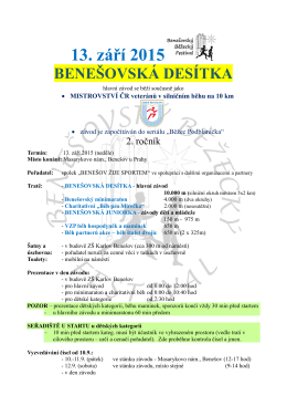 13. září 2015 - Benešovská desítka