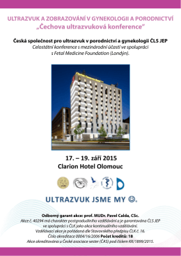 17. – 19. září 2015 Clarion Hotel Olomouc