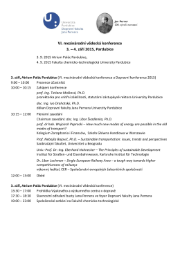 VI. mezinárodní vědecká konference 3. – 4. září 2015, Pardubice
