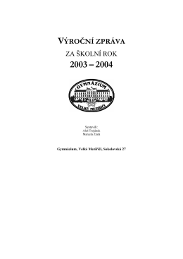 Výroční zpráva za rok 2003/2004