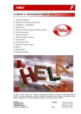 Katalog koření a přísad HELA