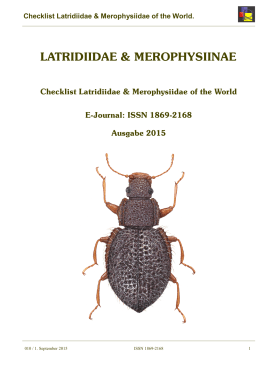 Checklist Latridiidae & Merophysiidae of the World.