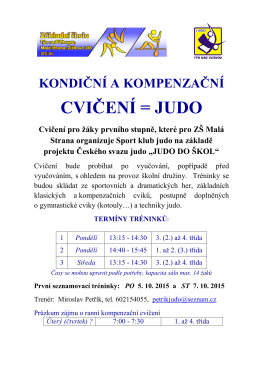 CVIČENÍ = JUDO - Sport klub Judo Týn nad Vltavou