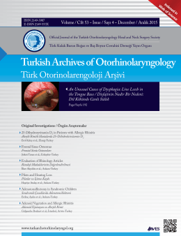 Turkish Archives of Otorhinolaryngology
