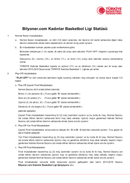 Bilyoner.com Kadınlar Basketbol Ligi Statüsü