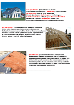 Yeni Çatı Yapımı – Çatı Aktarma ve Onarım