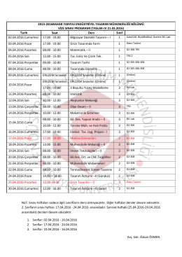 TASLAK-IV 21.03.2016 - Endüstriyel Tasarım Mühendisliği Bölümü