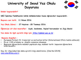 University of Seoul Yaz Okulu Duyurusu