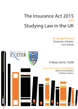 The Insurance Act 2015 Study ng Law n the UK