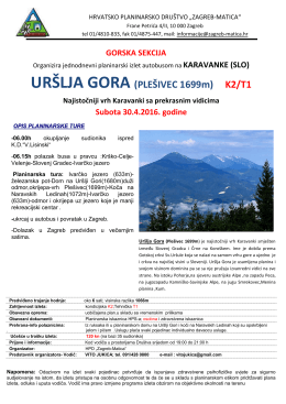 URŠLJA GORA (PLEŠIVEC 1699m) K2/T1 - HPD Zagreb