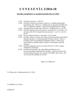 Usnesení OZ ze dne 23.3.2016 - obec Vlčkovice v Podkrkonoší