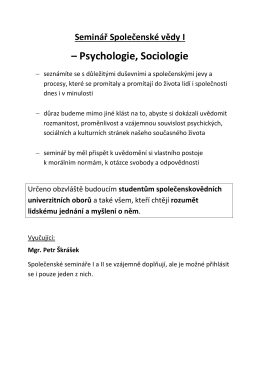 Psychologie, Sociologie