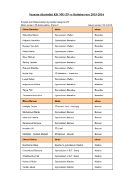 Seznam postupujících do Krajského kola MO