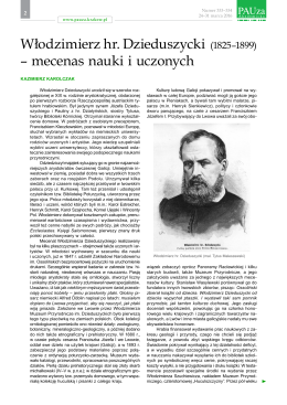 Włodzimierz hr. Dzieduszycki (1825–1899) – mecenas nauki i