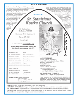 Bulletin - Friends of St. Stanislaus