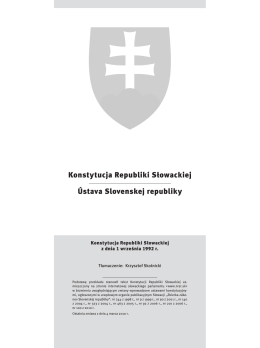 Konstytucja Republiki Słowackiej Ústava Slovenskej republiky