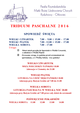 Triduum Paschalne 2016