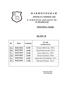 harmonogram - Publiczne Gimnazjum nr 1