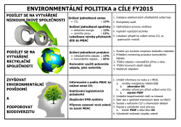 ENVIRONMENTÁLNÍ POLITIKA a CÍLE FY2015