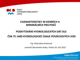 01 Norma: Hydrologické údaje PV