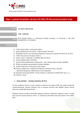 zápis z jednání Krajského sdružení NS MAS Moravskoslezského kraje