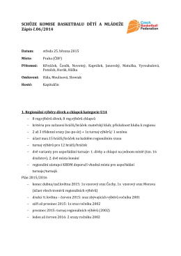 Zápis z jednání Komise basketbalu dětí a mládeže 25.03.2015