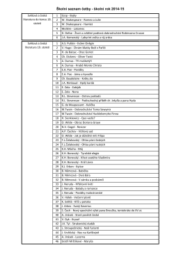 Školní seznam četby - školní rok 2014-15