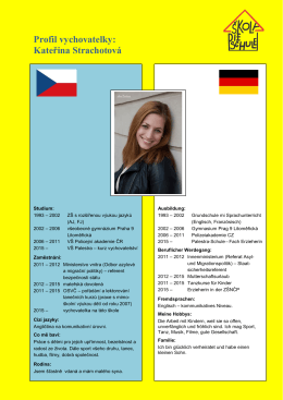 Profil vychovatelky: Kateřina Strachotová