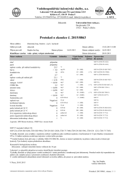 Rozbor vody v obecním vodovodu k 15.03.2015