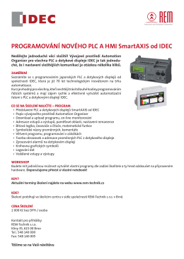 Přihláška na školení Programování PLC IDEC v pdf - REM