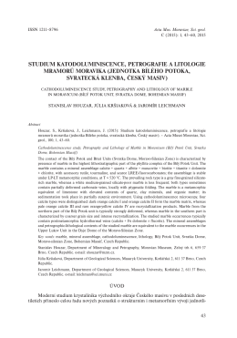 studium katodoluminiscence, petrografie a litologie mramorů moravika