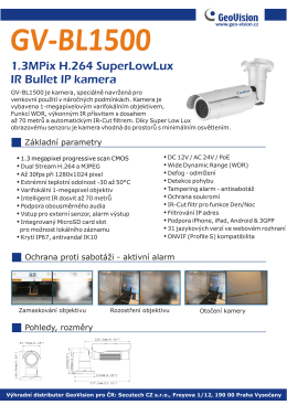 1.3MPix H.264 SuperLowLux IR Bullet IP kamera