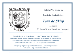 8. ročník vinařské akce Tour de Sklep