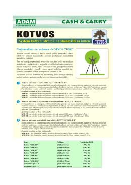 Typ: Velikost: Cena ks bez DPH: Kotvos "KSK-Z1" (8-20cm/2