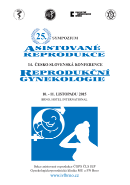 25. sympozium asistované reprodukce SAR ČGPS a 14. česko