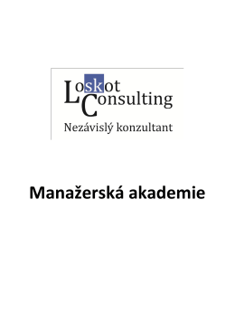 Manažerská akademie - Mgr. Stanislav Loskot, MBA