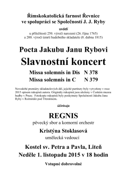 Leták koncert Regnis