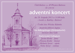 Pozvánka na adventní koncert v Kačerově
