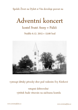 Adventní koncert v kostele Svaté Anny v Paliči