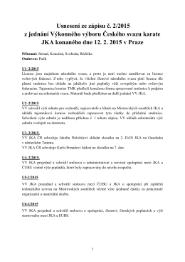 Usnesení ze zápisu č. 2/2015