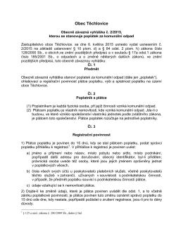 Obecně závazná vyhláška č. 2/2015 o polatcích