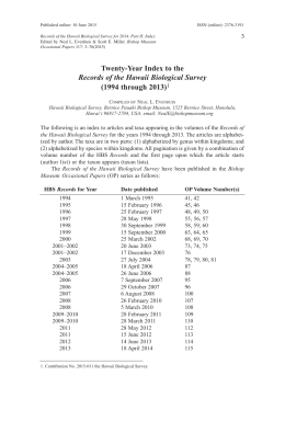 (1994 through 2013)1 - Hawaii Biological Survey