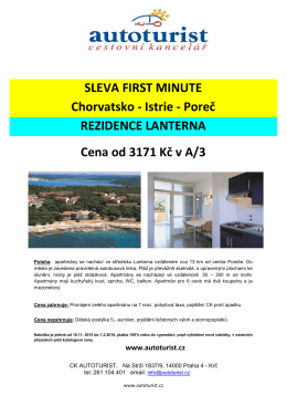 Chorvatsko - residence Lanterna