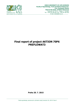 Final report of project AKTION 70P6 PREFLOWAT3